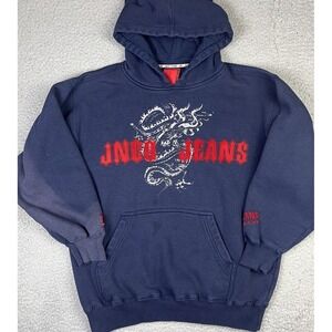 VINTAGE RARE Y2K JNCO JEANS DRAGON HOODIE SKATE Youth Large